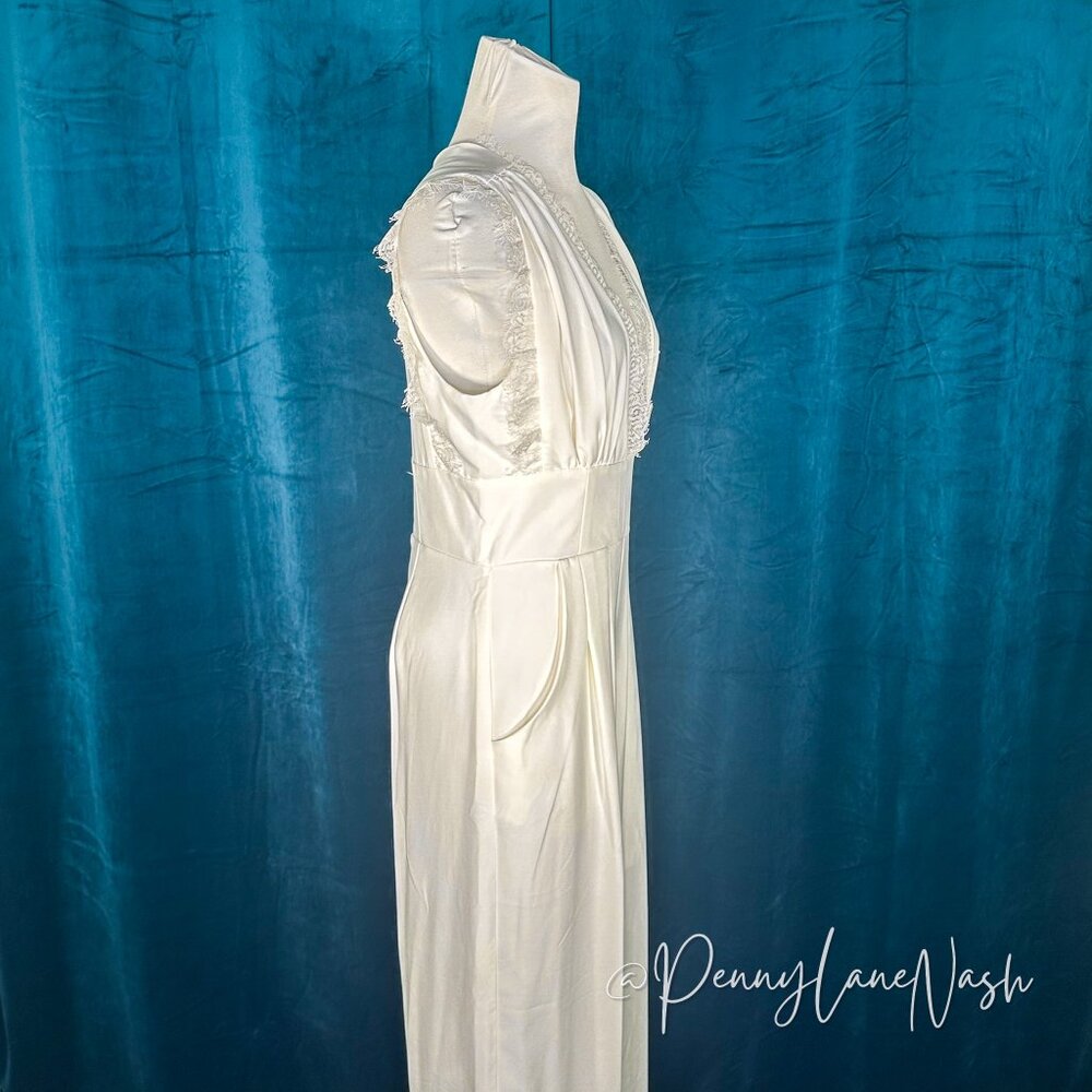 NWT Miami Fritz Lace Trim  Wide Leg Jumpsuit White - Picture 9 of 11